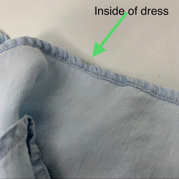 Rails Chambray Blue Dress Lace Up Tassels Bohemian Casual Size XS - Picture 13 of 14